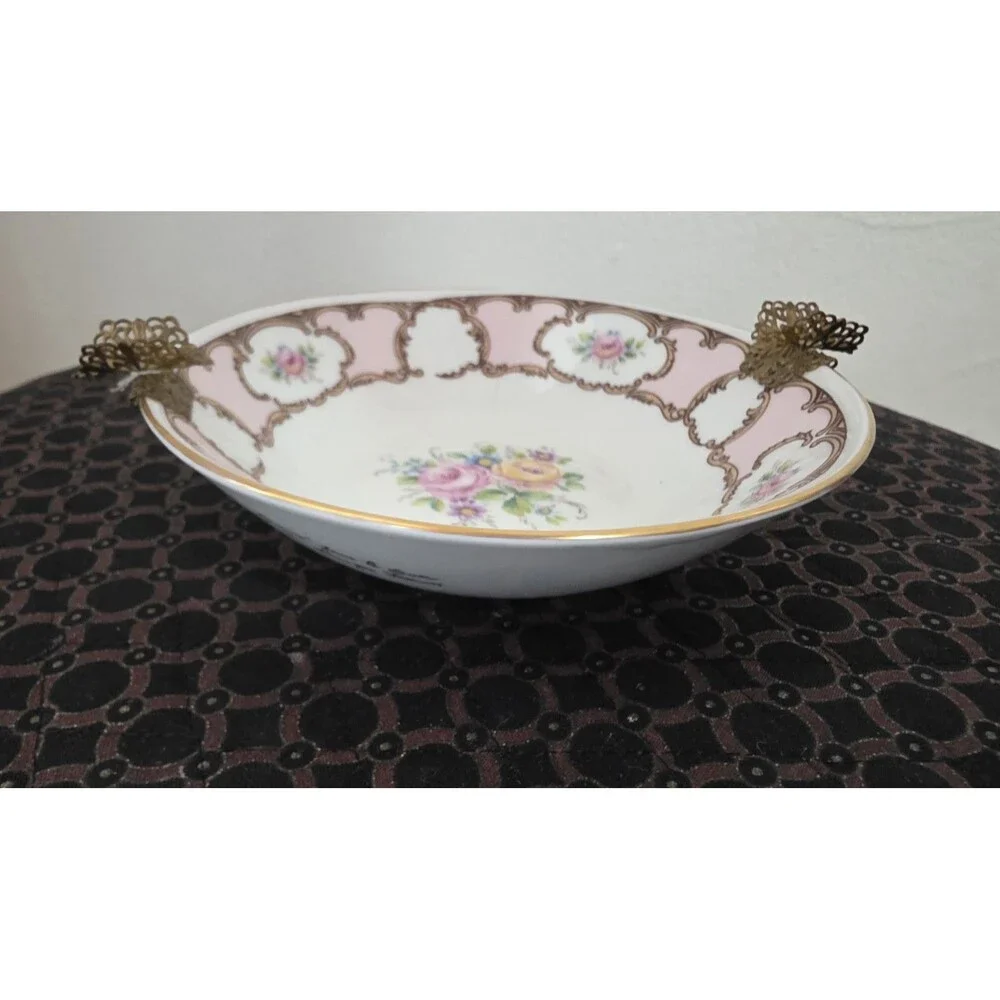 Rare ANTIQUE Handpainted VintagePink LIMOGES Signed BowlAshtray 6